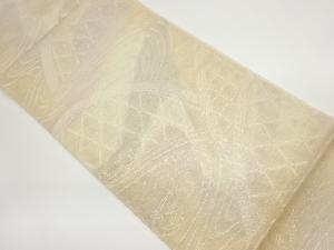 紗 流水に蛇籠模様織出し袋帯